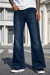 Plus91 Boot-Leg Men Dark Blue Jeans
