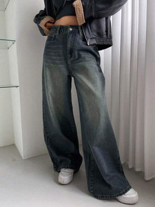 Zuya Wide Leg Women Blue Jeans