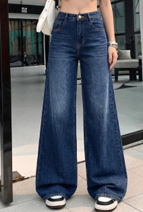 zayla Wide Leg Women Dark Blue Jeans