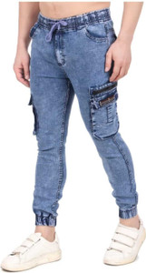 hyooo Jogger Fit Men Light Blue Jeans