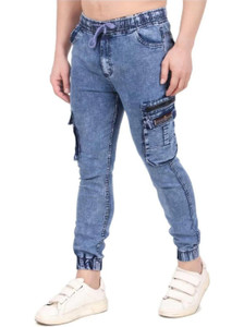 hyooo Jogger Fit Men Light Blue Jeans