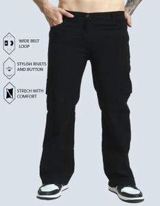 Flaring Jogger Fit Men Black Jeans