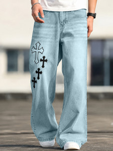 Plus91 Baggy Fit Men Blue Jeans - Image 6