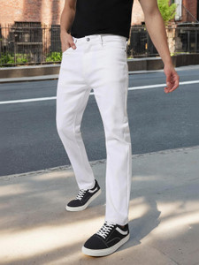 Urbano Fashion Slim Men White Jeans