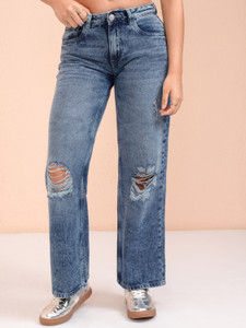 Tokyo Talkies Straight Fit Women Blue Jeans