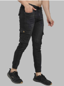 hyooo Jogger Fit Men Black Jeans