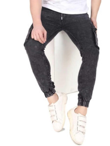 hyooo Jogger Fit Men Black Jeans