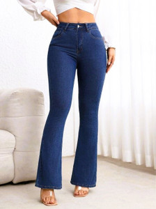 silver threads Boot-Leg Women Dark Blue Jeans