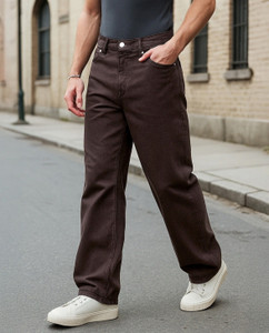 HouseOfCommon Loose Fit Men Brown Jeans