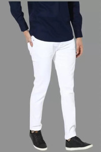 Misony Slim Men White Jeans