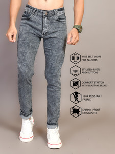RASSO Regular Men Grey Jeans