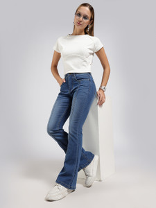 zayla Boot-Leg Women Blue Jeans