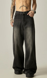 URBELLA Men Loose Fit Mid Rise Black Jeans - Image 1