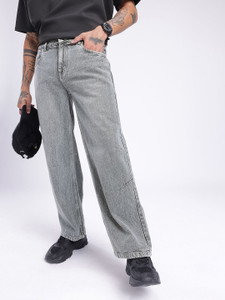 Glitchez Loose Fit Men Grey Jeans - Image 6