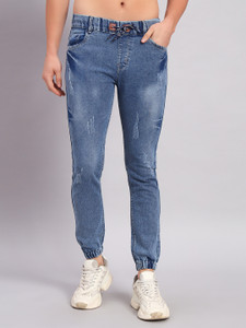 Creatyywitty Jogger Fit Men Light Blue Jeans