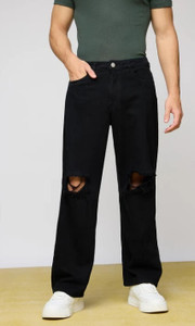 Star4well Relaxed Fit Men Black Jeans