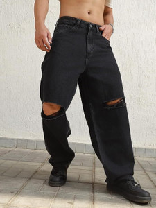 LOOKONCE Straight Fit Men Black Jeans