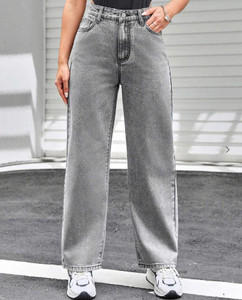 DEYLIGHT Loose Fit Women Grey Jeans