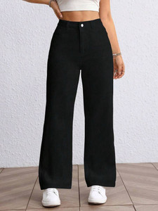 zayla Wide Leg Women Black Jeans