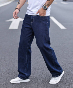 DENIM LOOK Loose Fit Men Dark Blue Jeans