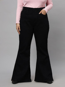 Turning Blue Flared Women Black Jeans