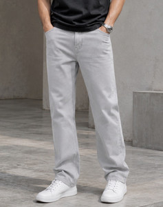 PERISFASHION Loose Fit Men Grey Jeans - Image 1