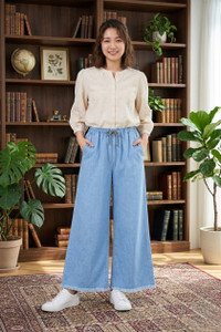 Skylish Wide Leg Women Light Blue Jeans