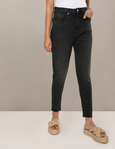 U.S. POLO ASSN. Tapered Fit Women Black Jeans
