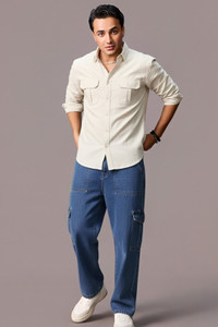 Urbano Fashion . Loose Fit Men Blue Jeans