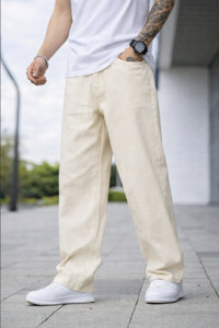 RileyRush Relaxed Fit Men Beige Jeans - Image 6