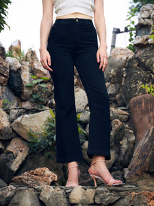 GUTI Flared Women Dark Blue Jeans