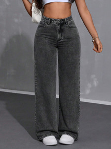 Glossia Relaxed Fit Women Black Jeans