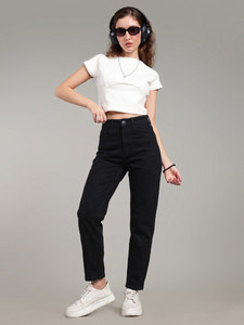 zayla Relaxed Fit Women Black Jeans