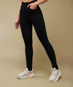 DOLCE CRUDO Slim Women Black Jeans