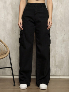 MK Loose Fit Women Black Jeans