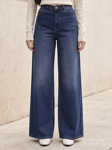 MERCEL Wide Leg Women Blue Jeans