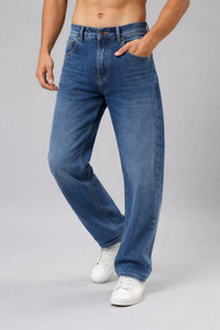 DAXROX Wide Leg Men Blue Jeans