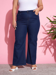 SASSAFRAS Curve Flared Women Dark Blue Jeans