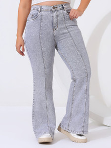 Nifty Boot-Leg Women Grey Jeans