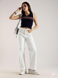 zayla Flared Women White Jeans