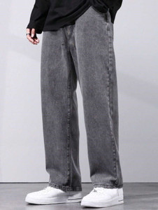 MEIXN Loose Fit Grey Jeans for Men - Image 5