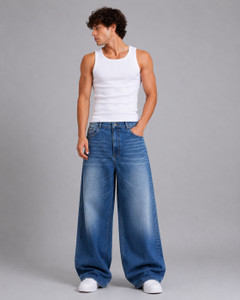 DAHZ Wide Leg Blue Jeans - Image 4