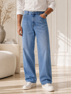 Veliume Wide Leg Light Blue Jeans - Image 5