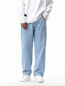 SHINIK Loose Fit Men Light Blue Jeans