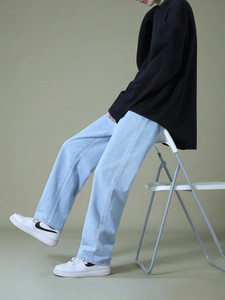 JAARA Men Straight Fit Mid Rise Light Blue Jeans - Image 1
