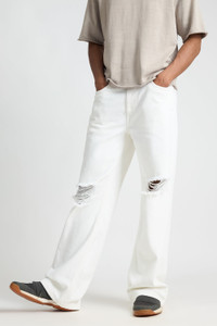 Star4well Straight Fit Men White Jeans