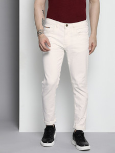 The Indian Garage Co. Carrot Fit Men White Jeans
