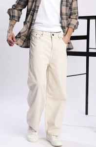 RileyRush Relaxed Fit Men Beige Jeans