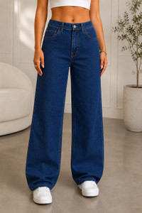 KASHIAN Boyfriend Women Dark Blue Jeans