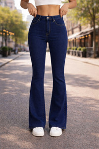 KASHIAN Boot-Leg Women Dark Blue Jeans